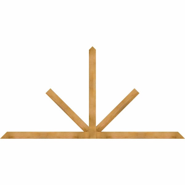 Ekena Millwork Saratoga Rough Sawn Timber Gable Bracket, Western Red Cedar, 108"W x 54"H x 2"D x 4"F, 12/12 Pitch GBW108X54X0204SAR00RWR - main